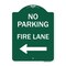 Signmission No Parking Fire Lane W/ Left Arrow, Green & White Aluminum Sign, 18" x 24", GW-1824-23736 A-DES-GW-1824-23736 - alternate 1